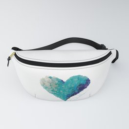 LOVE Aqua Sea Glass Heart - Mother’s Day & Birthday Gifts -Donald Verger Maine Fine Art Fanny Pack
