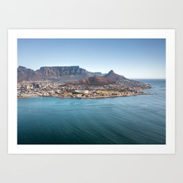 Cape Town Aerial View | Table Mountain South Africa | Travel Drone Photography Art Print