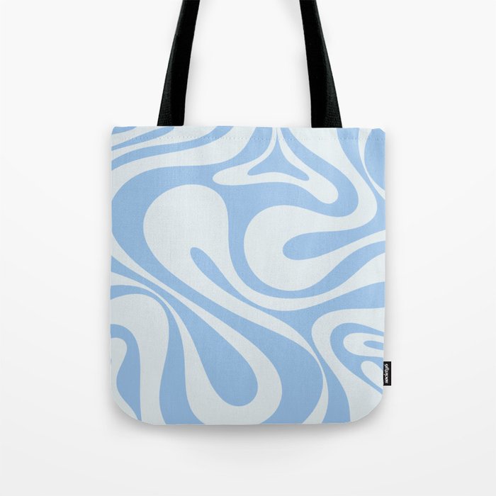 Mod Swirl Retro Abstract Pattern in Light Powder Blue Tote Bag