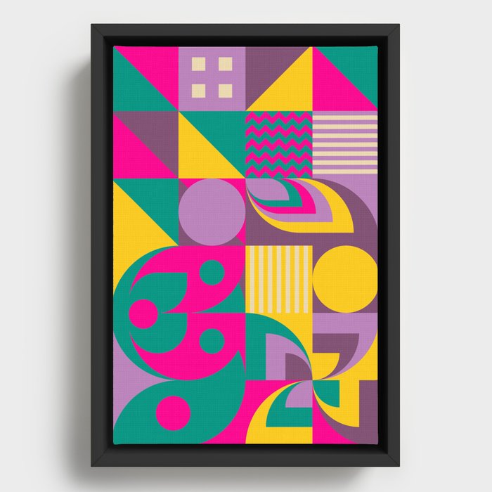 Geometric Abstraction Framed Canvas
