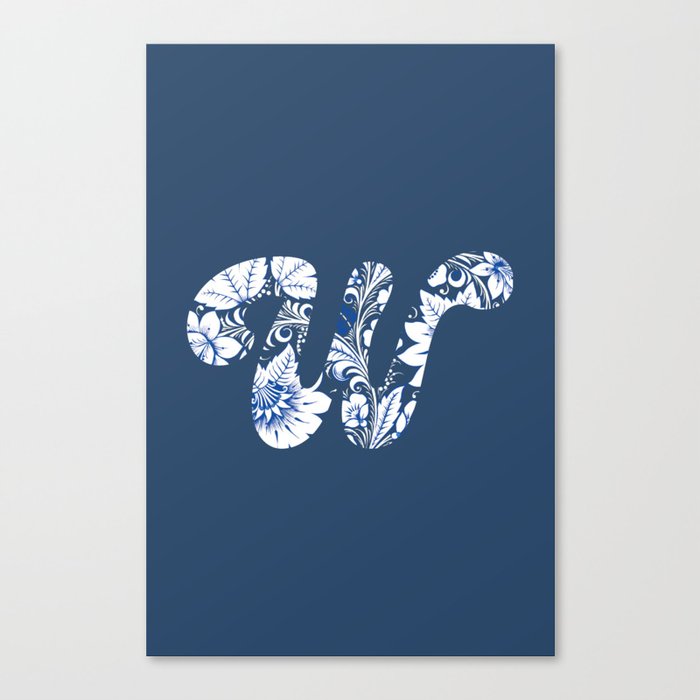 Chinese Element Blue - W Canvas Print