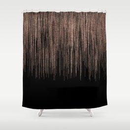 Copper lines on black Shower Curtain