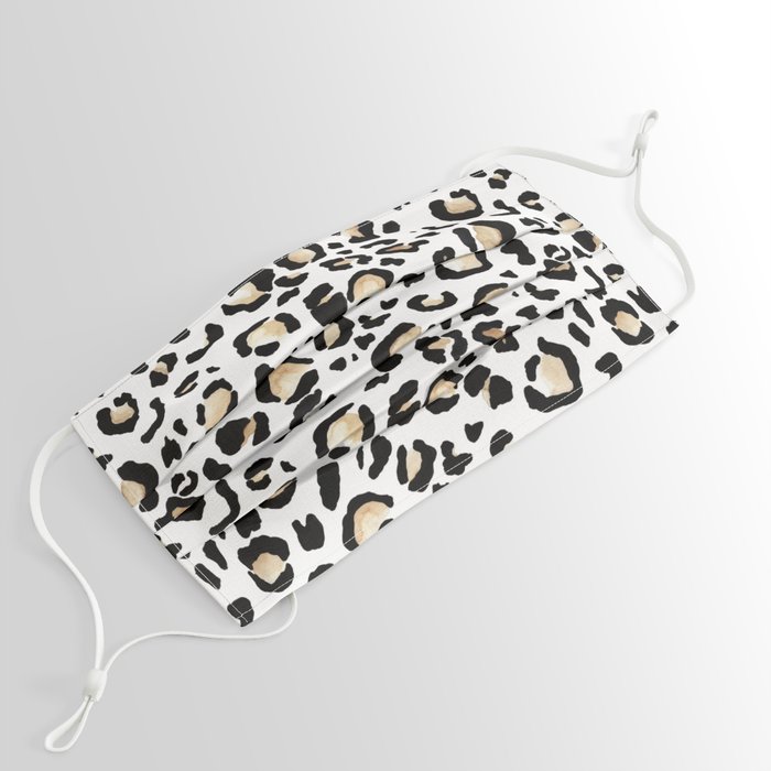 Leopard Animal Print Watercolour Painting Face Mask