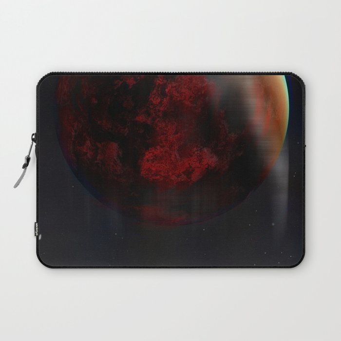 Red Glitch Planet Laptop Sleeve
