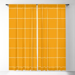 Graph Paper (White & Orange Pattern) Blackout Curtain