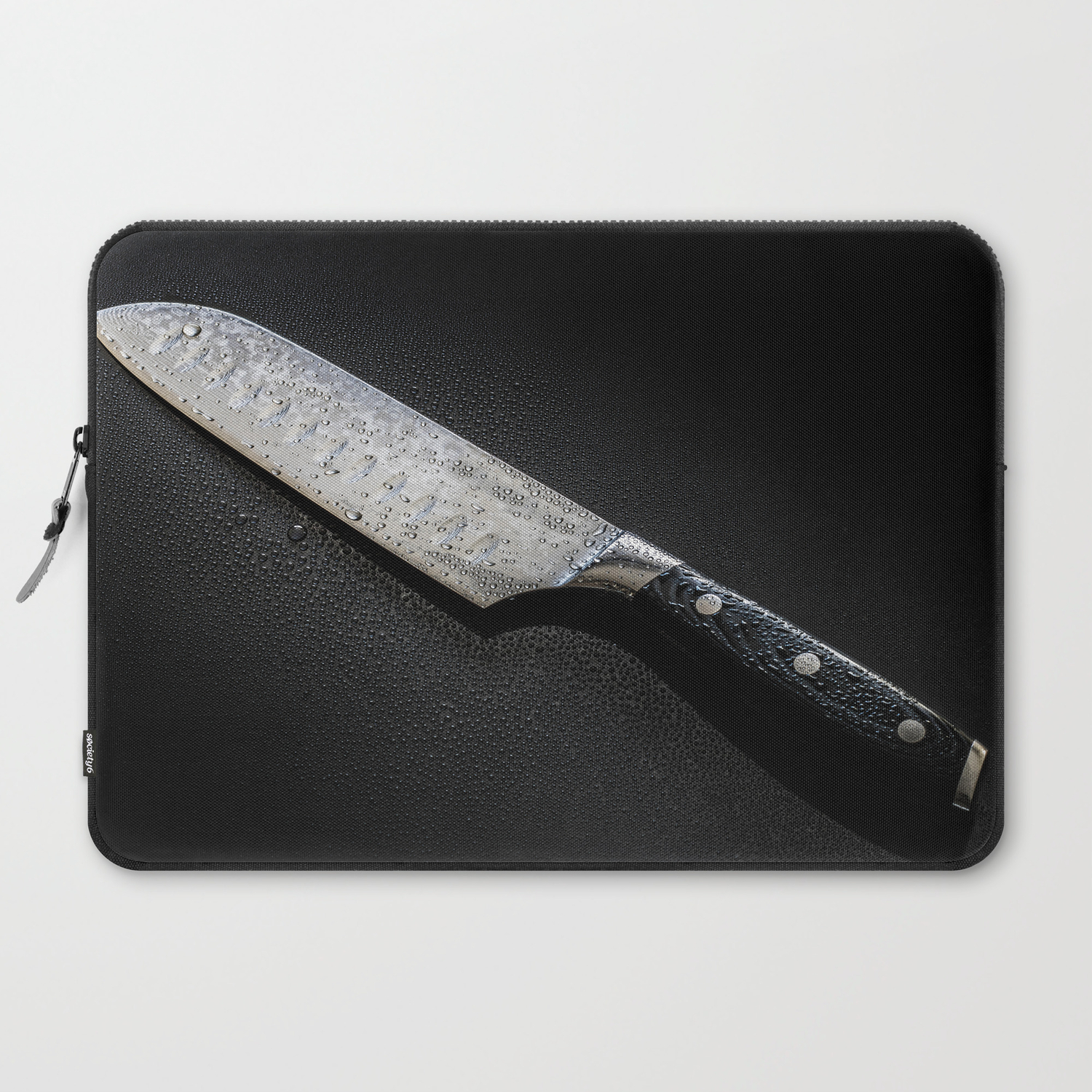 Knife With Drops Of Water Isolated On A Black Background Laptop Sleeve By Zeitgeist89 Society6
