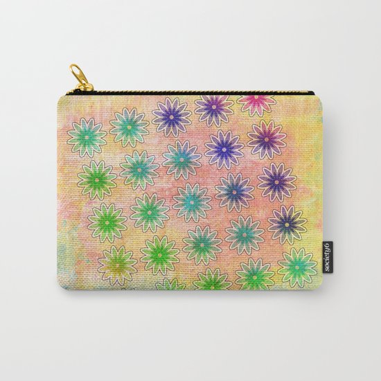 Abstract flower pattern on textured pastel background Carry-All Pouch