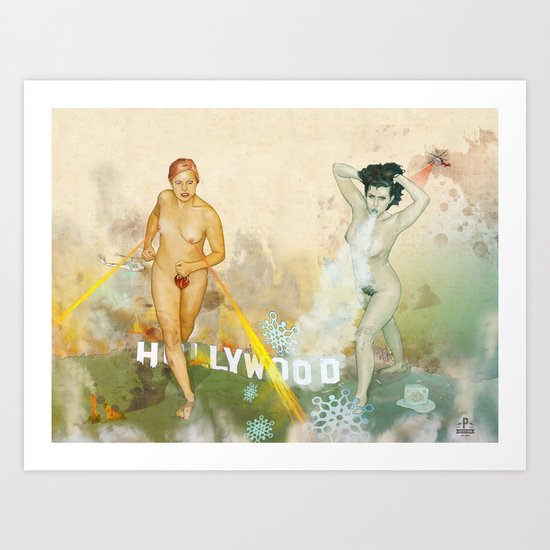 Lookout Hollywood Art Print