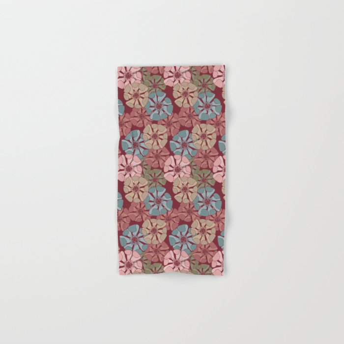 deep red and pink floral poppy arrangements Hand & Bath Towel