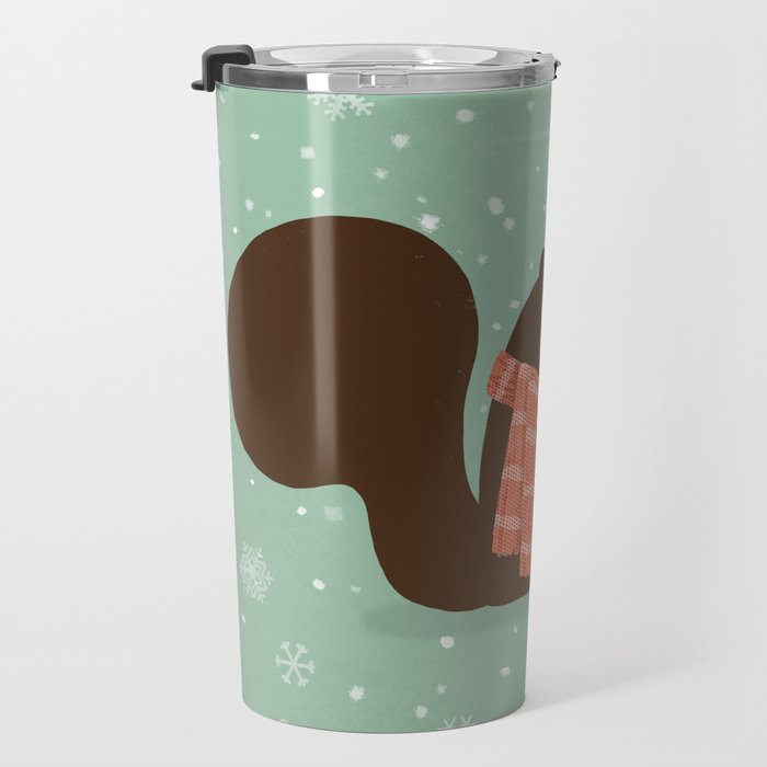 Cute Squirrel Coffee Lover Winter Holiday Travel Mug by Jenn Kay