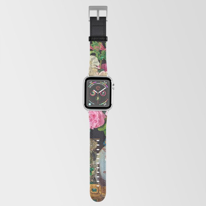 Flowers in a Porcelain Vase with Candlestick and Silver Vessels, 1839 by Ferdinand Georg Waldmuller Apple Watch Band
