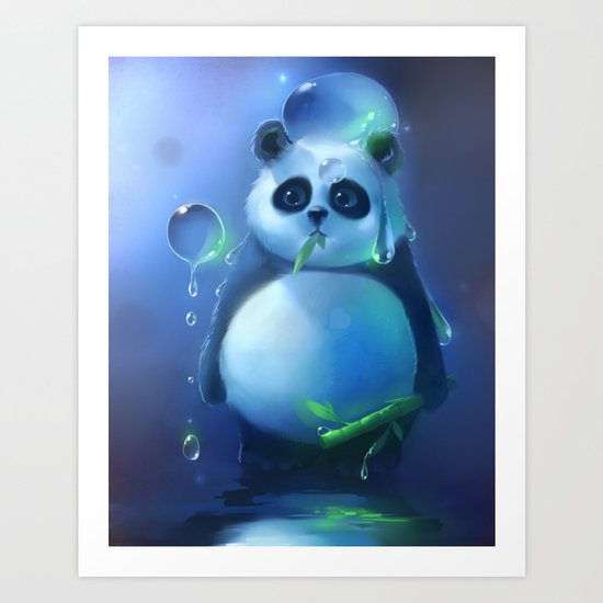 aqua panda Art Print