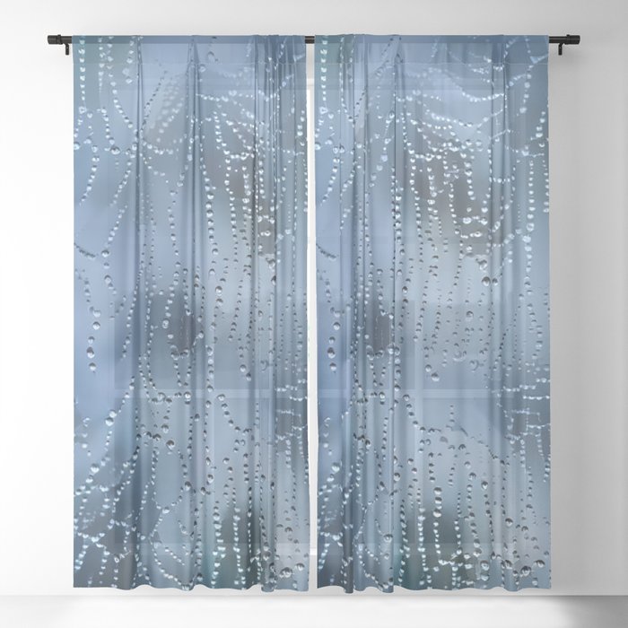Magic Winter Water Drops Art Collection Sheer Curtain