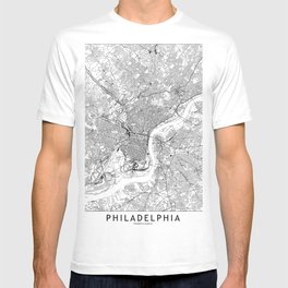 Philadelphia White Map T Shirt