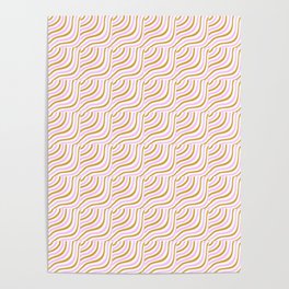 Pastel Pink and Gold Stripes Shells Poster