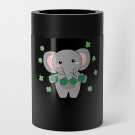 Elephant With Shamrocks Cute Animals For Luck Can Cooler