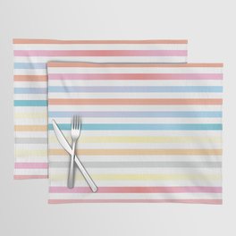 Pastel Rainbow Stripes Placemat
