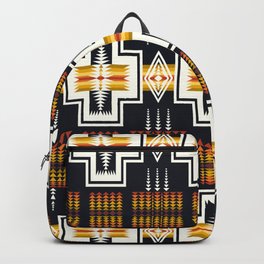Night Fire Ceremonial Tribal Native American Aztec Pattern Backpack