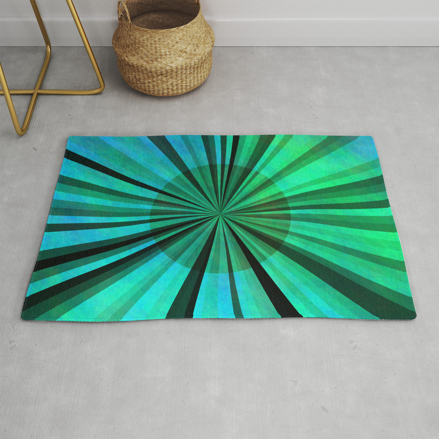 Dark Turquoise Sun Color Rug By Bridax, Dark Turquoise Rug