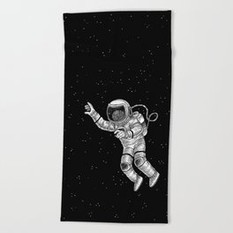 Astronaut in the outer space Beach Towel