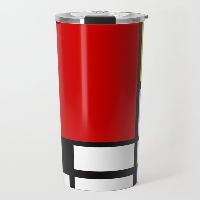 Piet Mondrian - Composition with Red, Yellow, and Blue 1942 Artwork Travel Mug