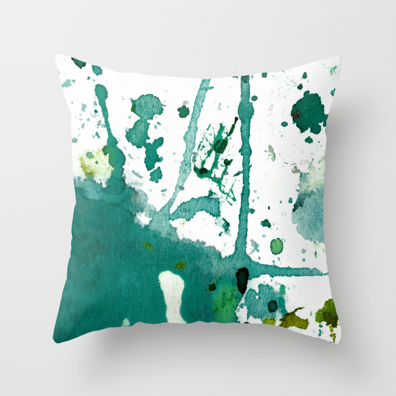 Emerald Green Splash Throw Pillow By Agnestrachet Society6