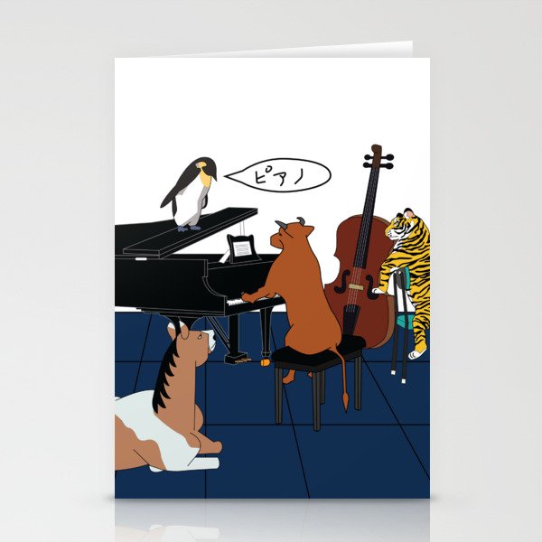 Animal Piano Bar Stationery Cards