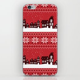 Seamless Knitted Christmas Pattern 18 iPhone Skin
