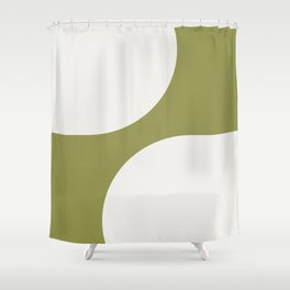 Modern 70s Arch Figures Abstract on Green Shower Curtain
