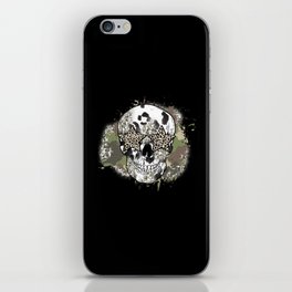 Skull with star eyes camouflage leopard iPhone Skin