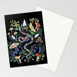 Mushroom Snake Crystals Garden Stationery Card