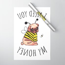 Lettering Honey Loving Character Colored Pencil Wrapping Paper