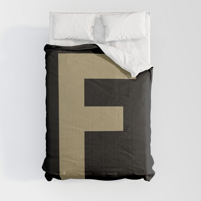 Letter F (Sand & Black) Comforter