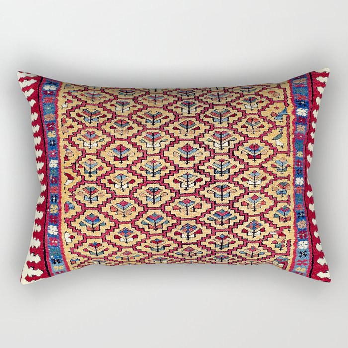 Kurdish  Azerbaijan Long Antique Persian Rug Print Rectangular Pillow