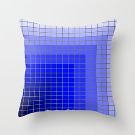 Blue Squares with Green Borders Throw Pillow