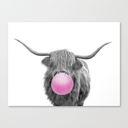 Bubblegum Highland Cow Canvas Print