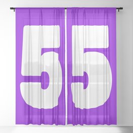 5 (White & Violet Number) Sheer Curtain