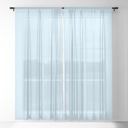 Retro Pastel Blue Solid Color Sheer Curtain