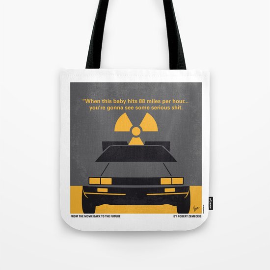 No183 My Back to the Future minimal movie poster Tote Bag