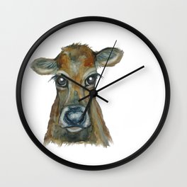 Little Calf Wall Clock | Watercolorcalf, Cow, Cutecalf, Watercolor, Painting, Littlecalf, Kalv, Littlecow, Illustration, Calf 