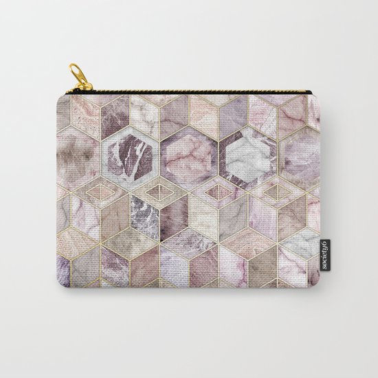 Blush Quartz Honeycomb Carry-All Pouch