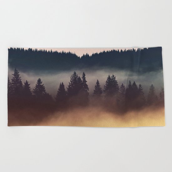 Foggy Layers Beach Towel