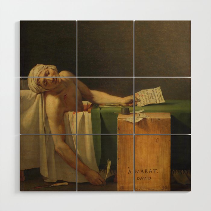 David, The death of Marat Wood Wall Art