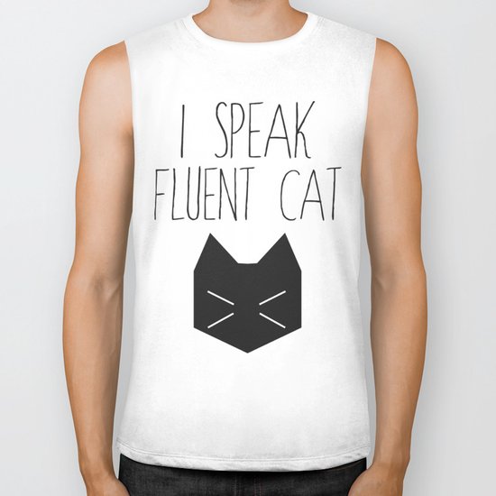 I Speak Fluent Cat Biker Tank