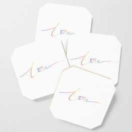 Print "Love" in rainbow gradient Coaster