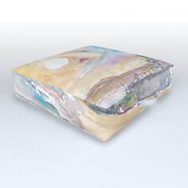 Portree Isle of Skye Inner Hebrides with Colorful Waterfront Outdoor Floor Cushion