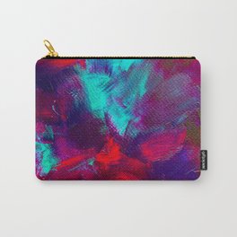 Abstract electric texture art Carry-All Pouch | Pop Art, Acrylic, Hand Painted, Digital, Electric, Red, Maximalism, Space, Bold Art, Abstract 