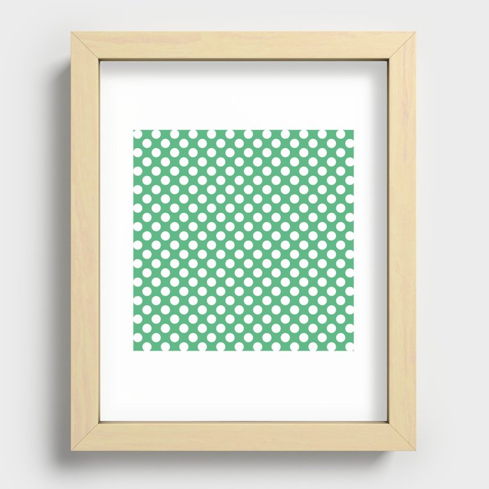 St. Patrick's Day Green Big Dots Collection Recessed Framed Print