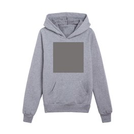 Dark Grayed Taupe Solid Color Pairs Pantone Silent Storm 17-1508 TCX Shades of Gray Hues Kids Pullover Hoodies