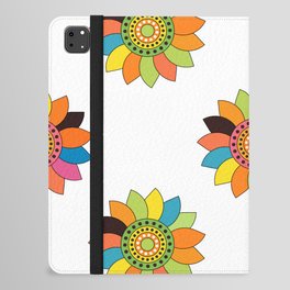 Beautiful flower folk styled doodle pattern iPad Folio Case